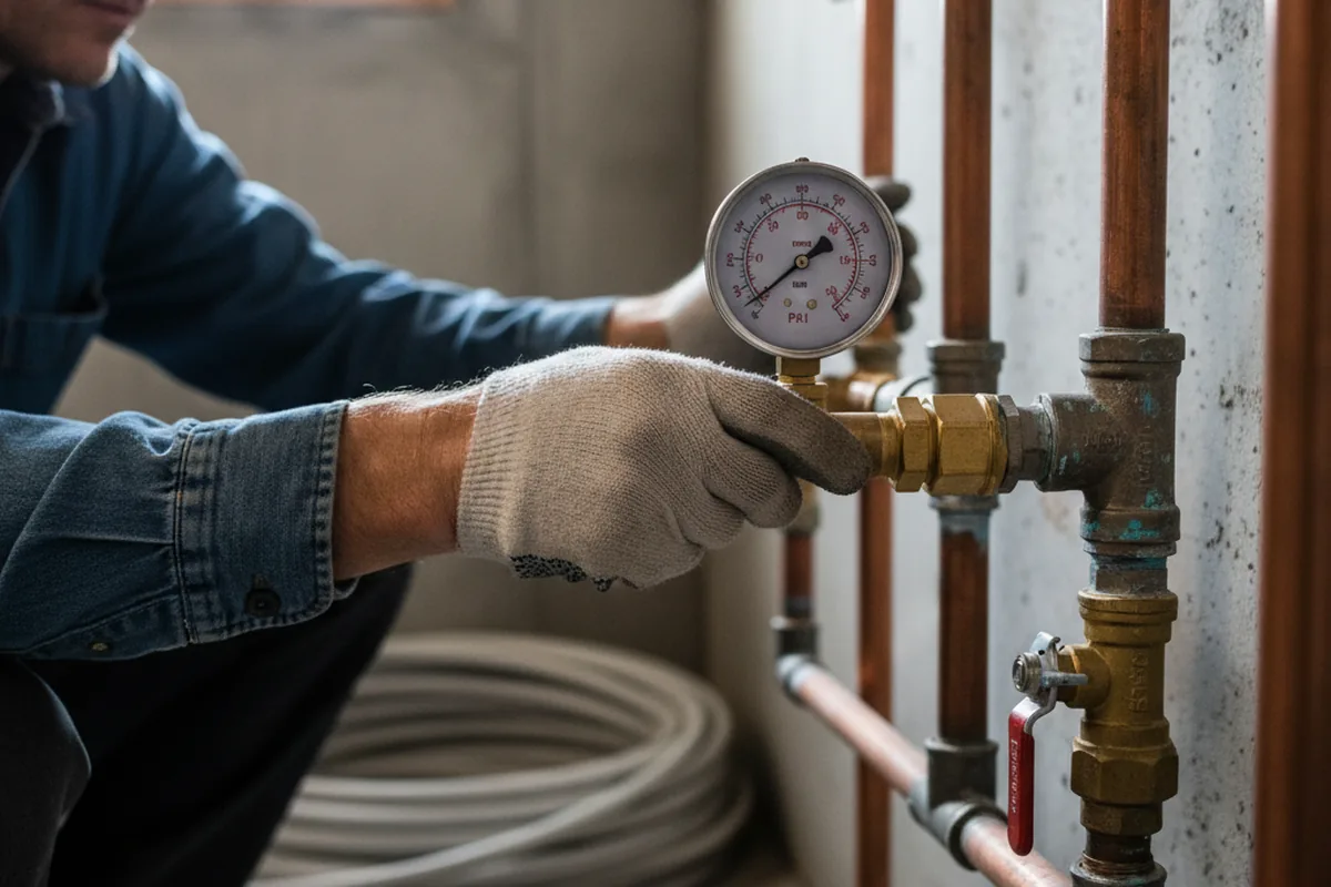 Pressure testing a repaired line during Water Line Repair in Kamas